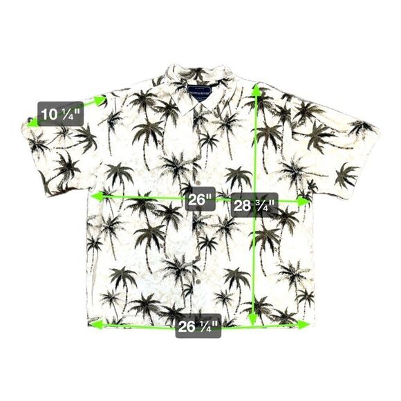 North River Palm Tree Hawaiian Camp Short Sleeve Shirt XL Cotton Rayon Tropical - Picture 3 of 6